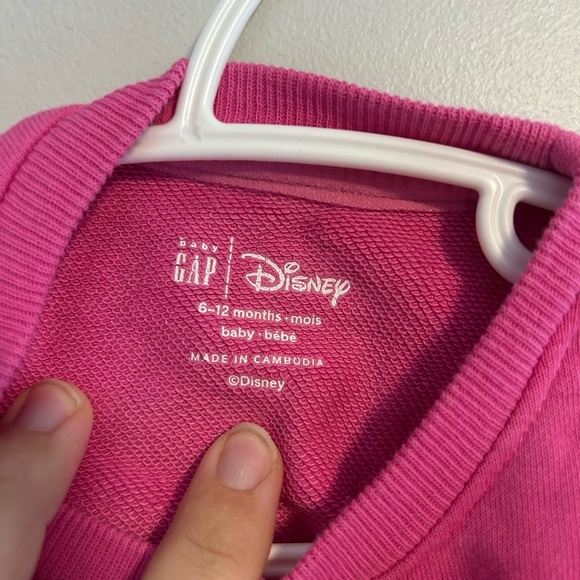 GAP 6/12m Pink Disney Minnie Mouse back graphic pullover Sweatshirt - Picture 2 of 3